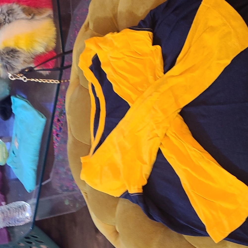 Yellow and blue shirt